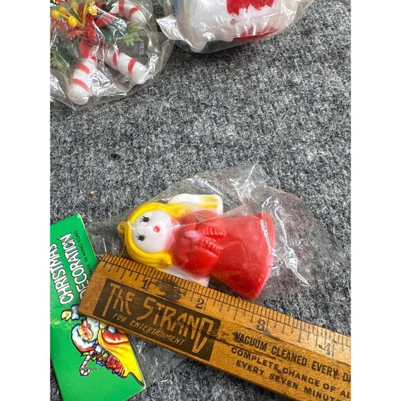 Vtg 1970s Christmas Decorations Set Of 5 Santa Reindeer Angel Candy Cane - Picture 6 of 6